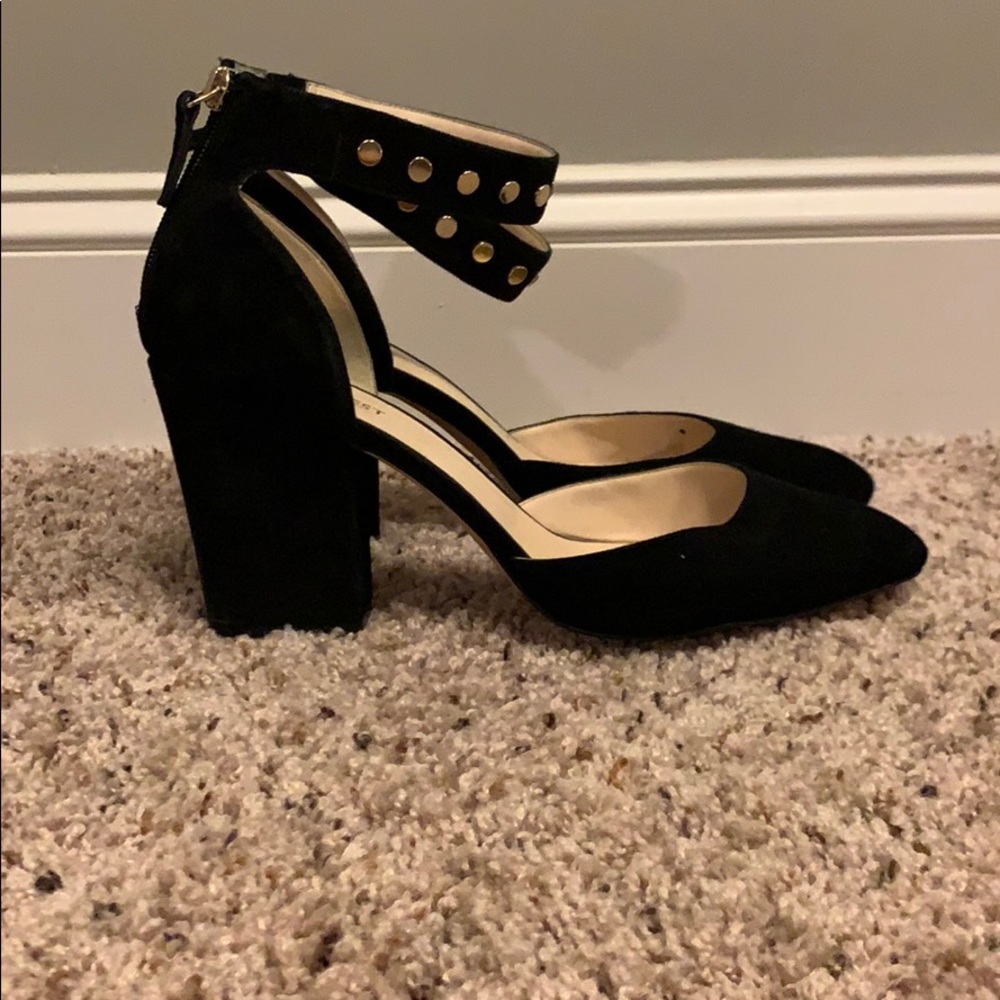 Nine West Black Suede Block Heel